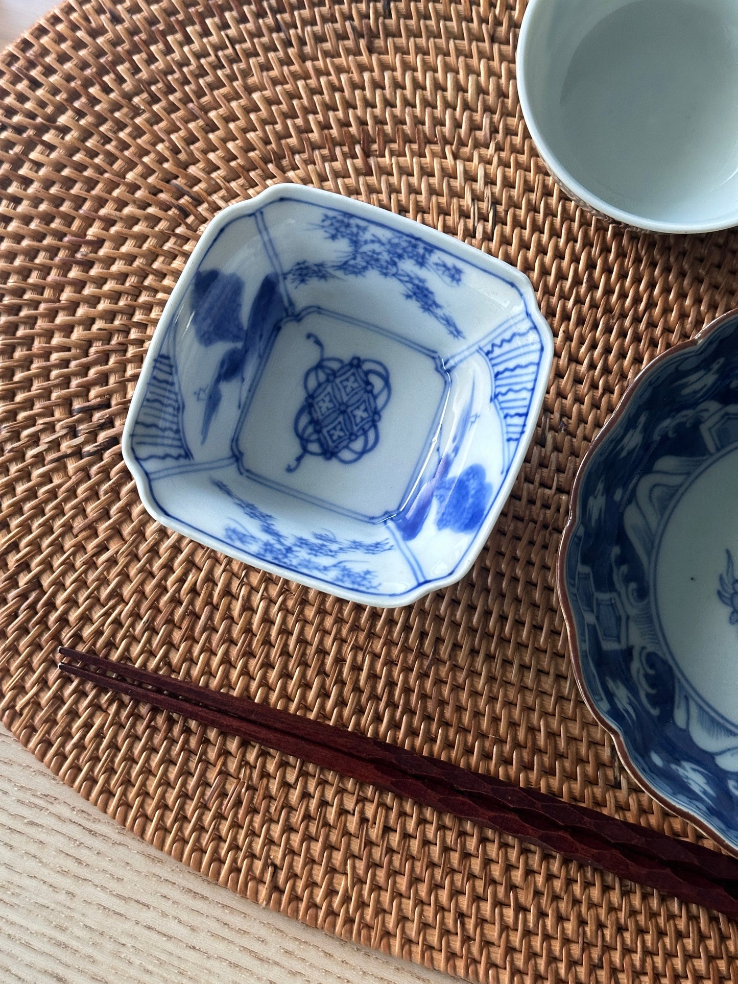【2客セット】染付の隅切り小鉢 - Kotto Shop