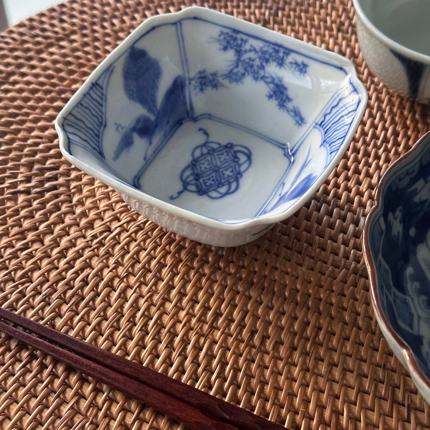【2客セット】染付の隅切り小鉢 - Kotto Shop