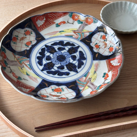 明治期らしい華やかで可憐な7寸皿 - Kotto Shop