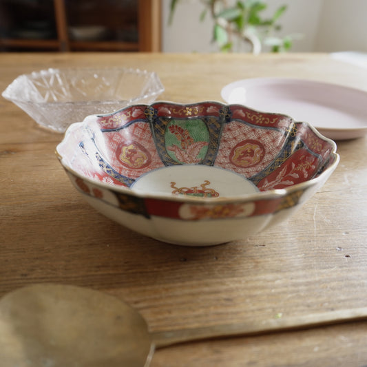 【甘手】洋皿のような雰囲気の色絵なます皿