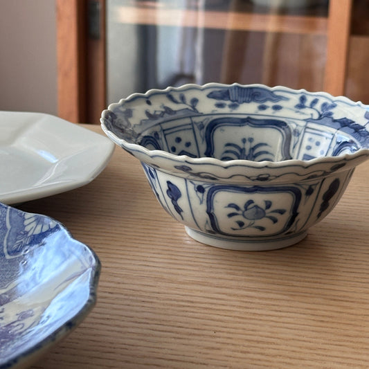 芙蓉手染付の深皿 - Kotto Shop