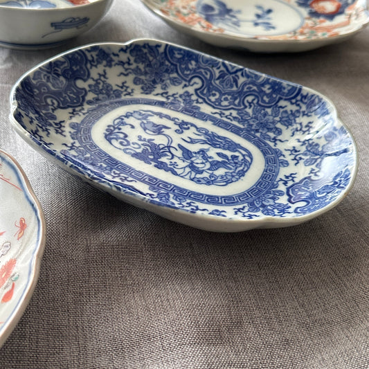 羽ばたくエンジェルの印版楕円皿 - Kotto Shop