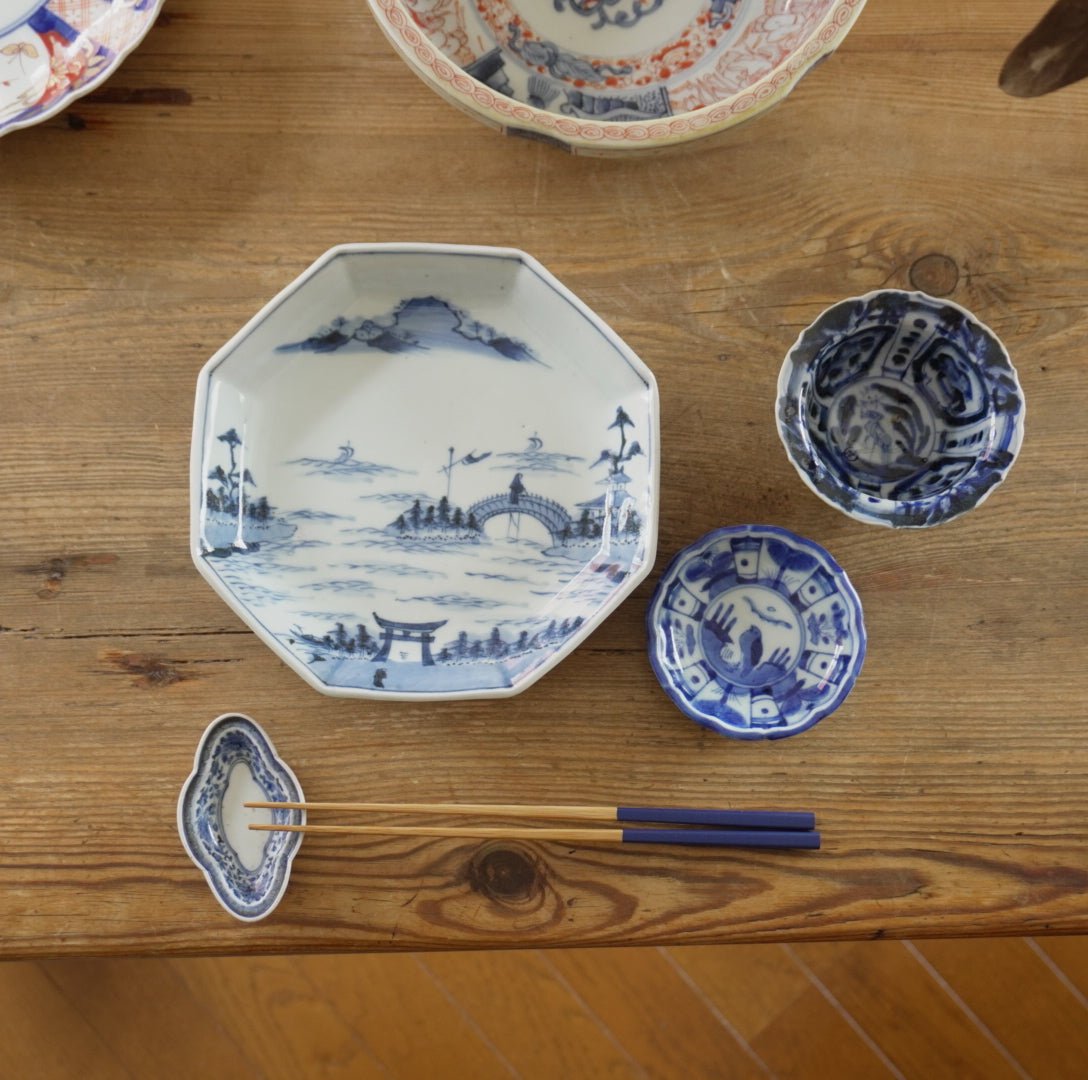 古伊万里山水図の八角皿 - Kotto Shop