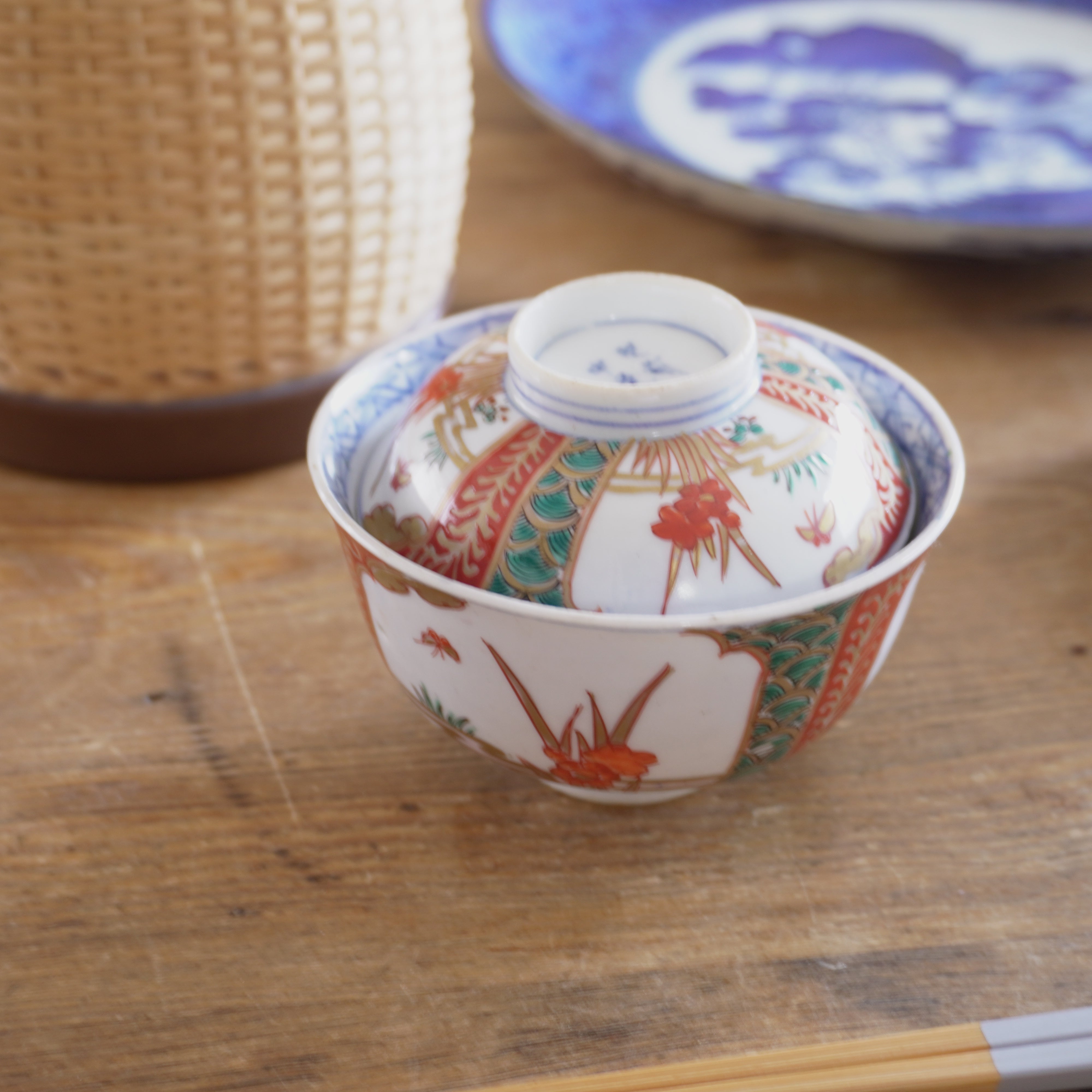 蓋付き飯碗 色絵あやめ蓋付き茶碗 – Kotto Shop