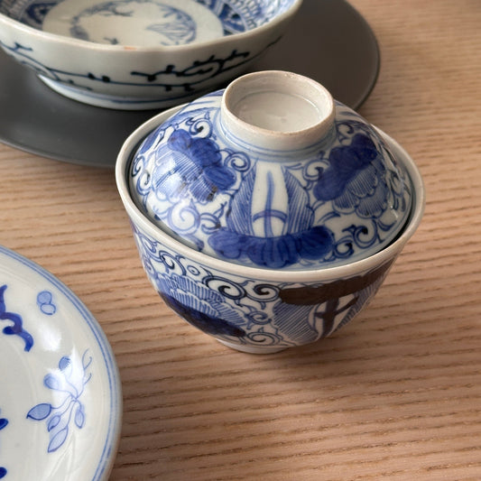 やわらかな藍の線描き茶碗 - Kotto Shop