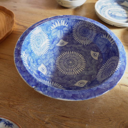 印判菊紋様の鉢 - Kotto Shop