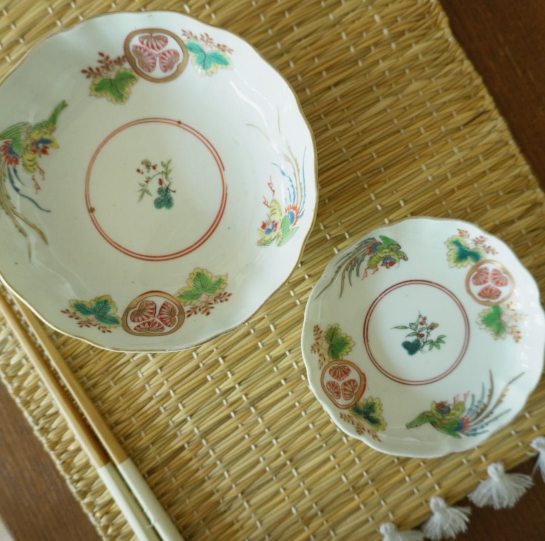 桐に舞う、柔らか桃色鳳凰なます皿 - Kotto Shop