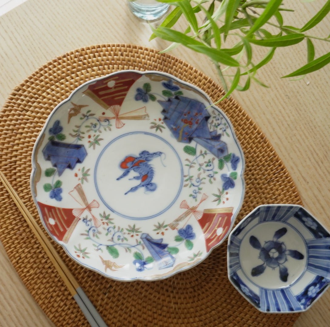 麒麟図の爽やか明治伊万里皿 - Kotto Shop