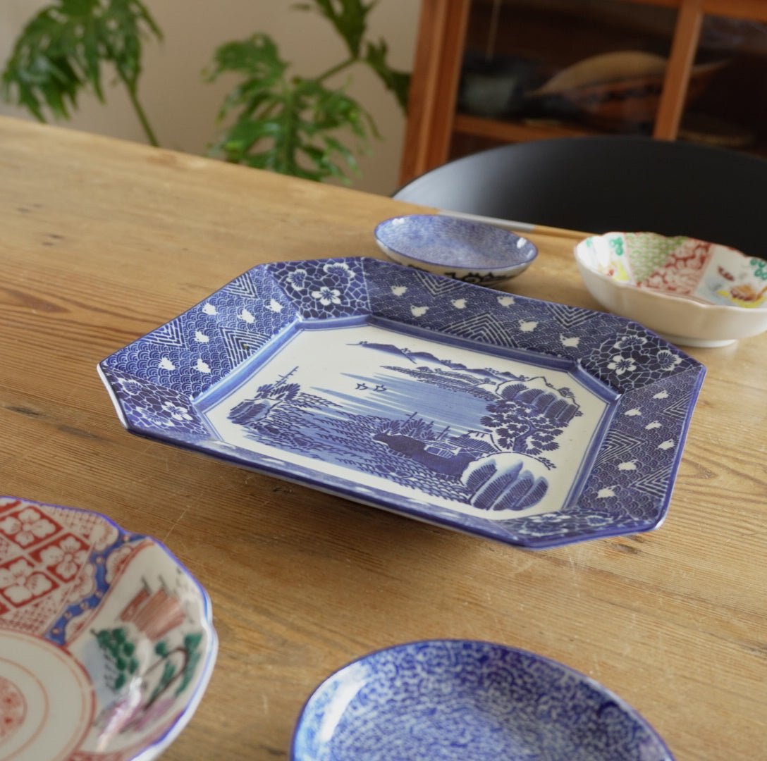 波間に広がる風景の隅切り大皿 - Kotto Shop