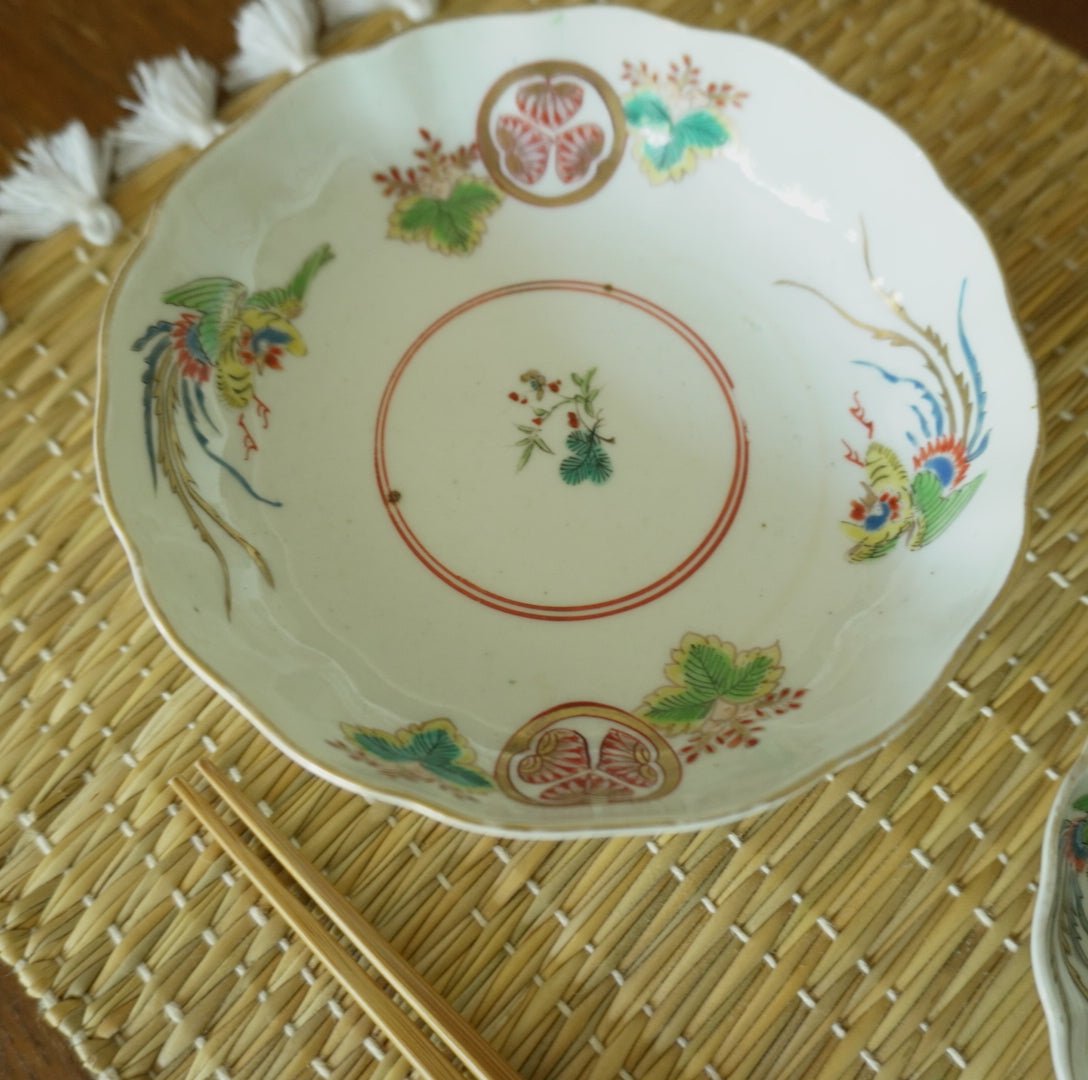 桐に舞う、柔らか桃色鳳凰なます皿 - Kotto Shop