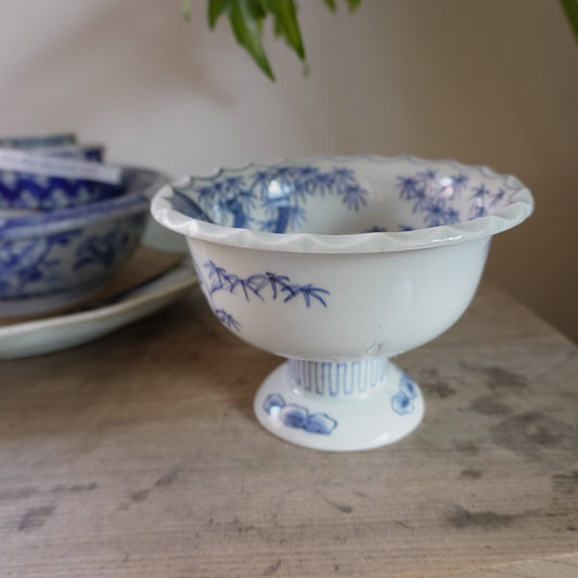 書院から見える景色を描いた染付盃洗 - Kotto Shop