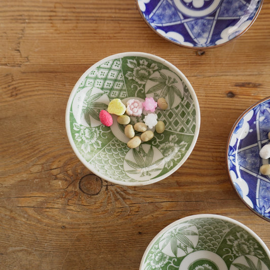 印判グリーン小皿 - Kotto Shop