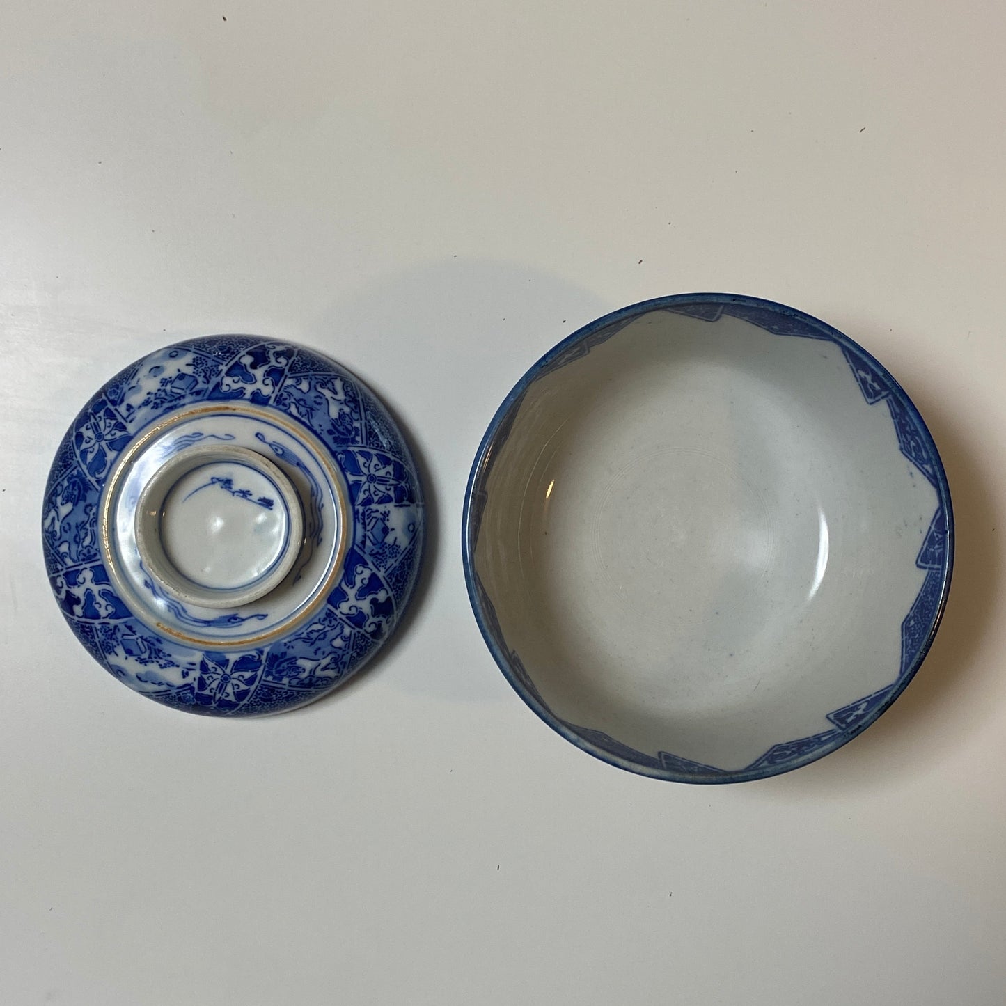 藍の印判窓絵茶碗 - Kotto Shop