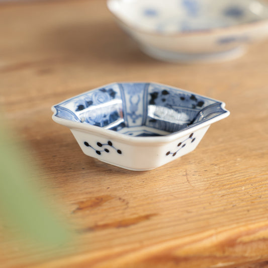 山水草花の菱形豆皿 - Kotto Shop