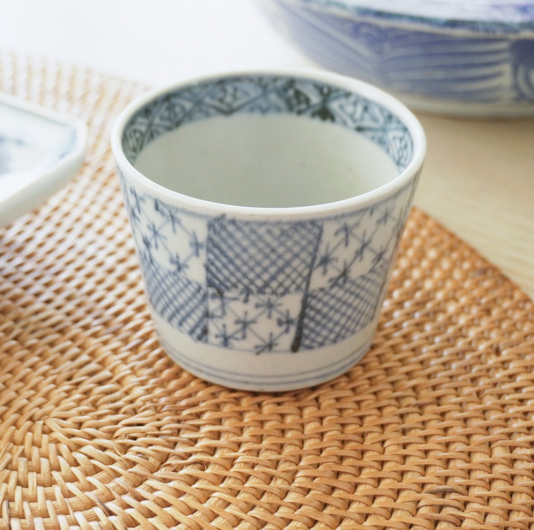 市松紋染付蕎麦猪口 - Kotto Shop