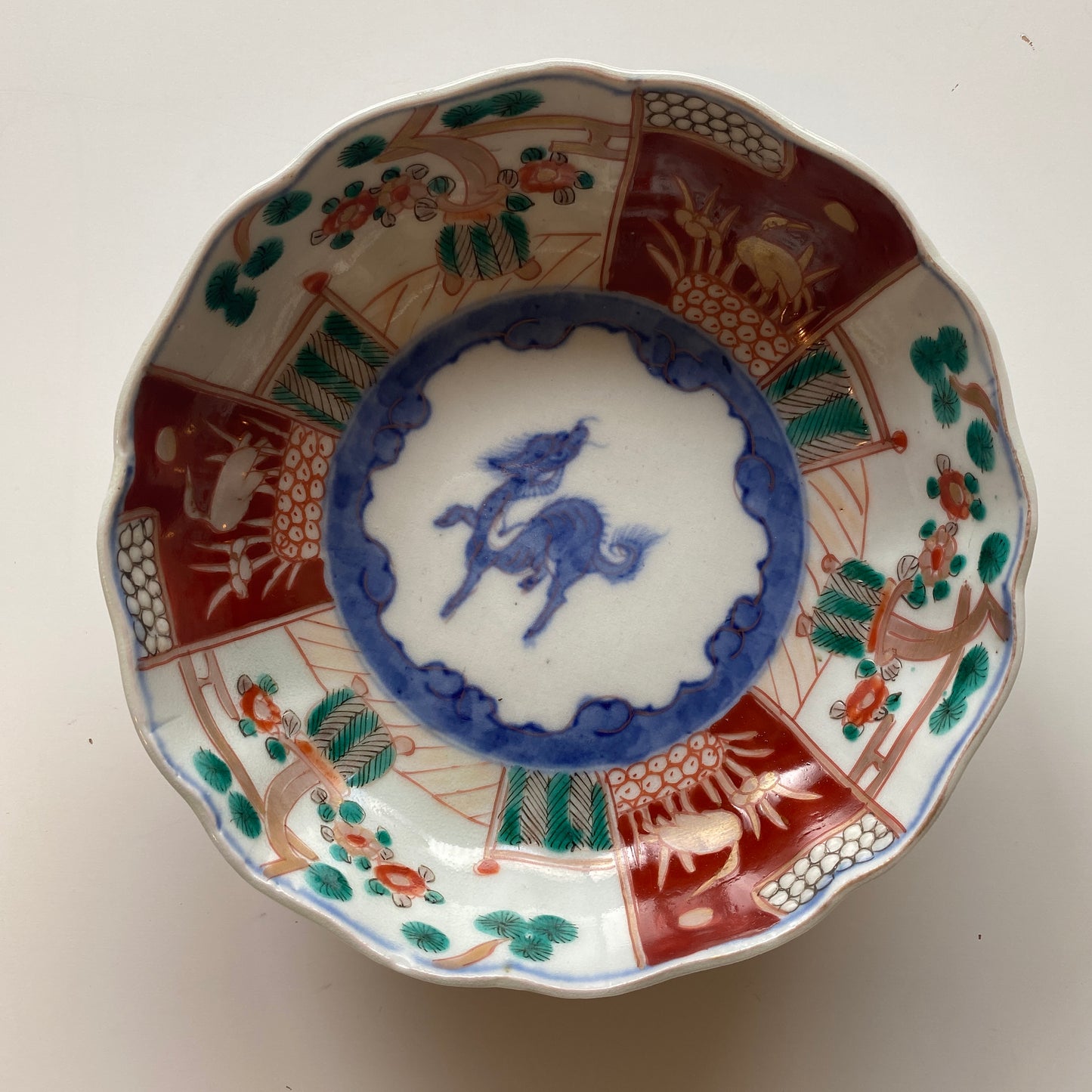 麒麟が駆ける色絵なます皿