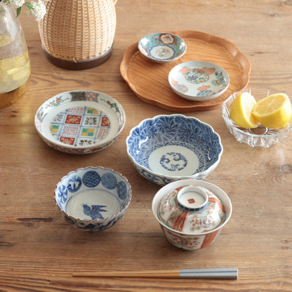 藍の輪花染付なます皿