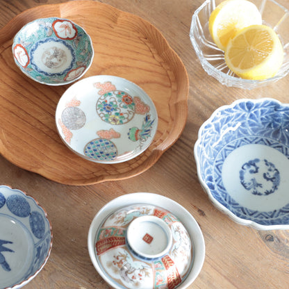 蝶舞うエメラルドグリーン豆皿