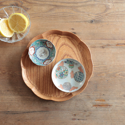 蝶舞うエメラルドグリーン豆皿