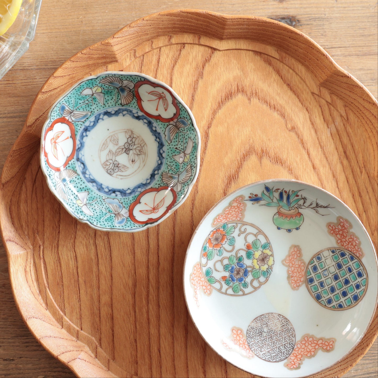 淡色ピンクのときめき丸紋小皿