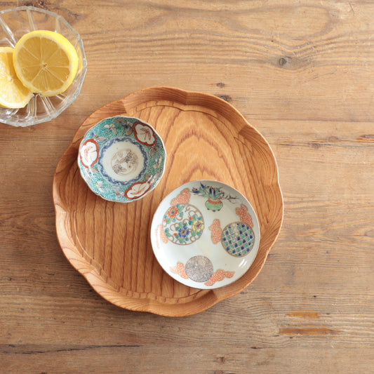 蝶舞うエメラルドグリーン豆皿