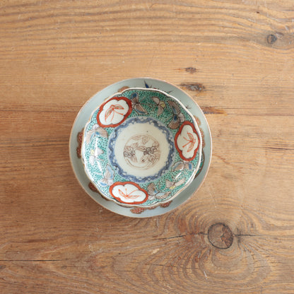 蝶舞うエメラルドグリーン豆皿