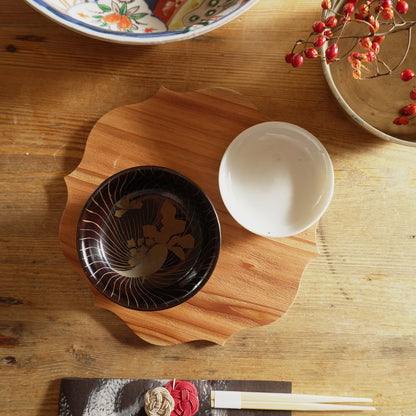 【2枚セット】小さな黒漆器と白小皿 - Kotto Shop