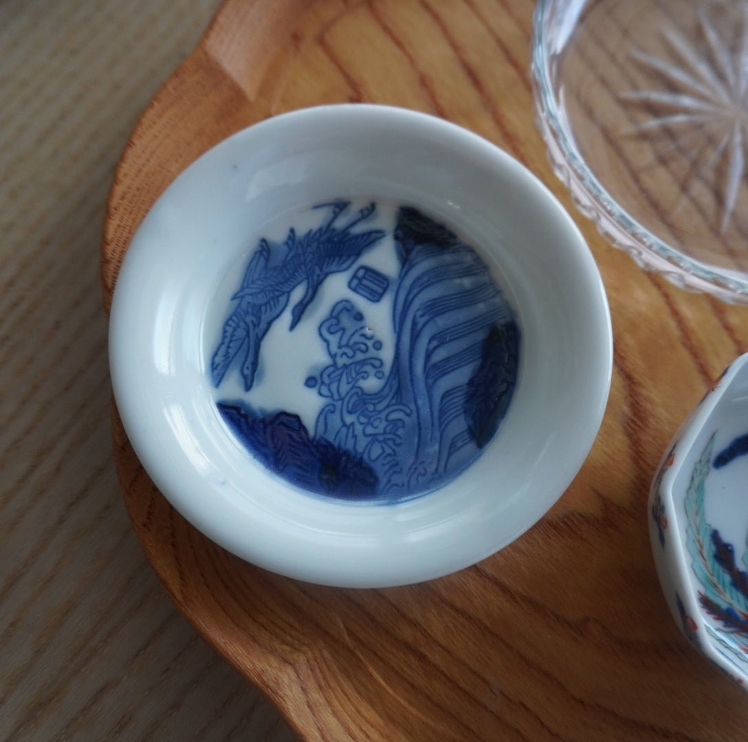 【2客セット】波間に鳥が舞う陽刻小皿 - Kotto Shop