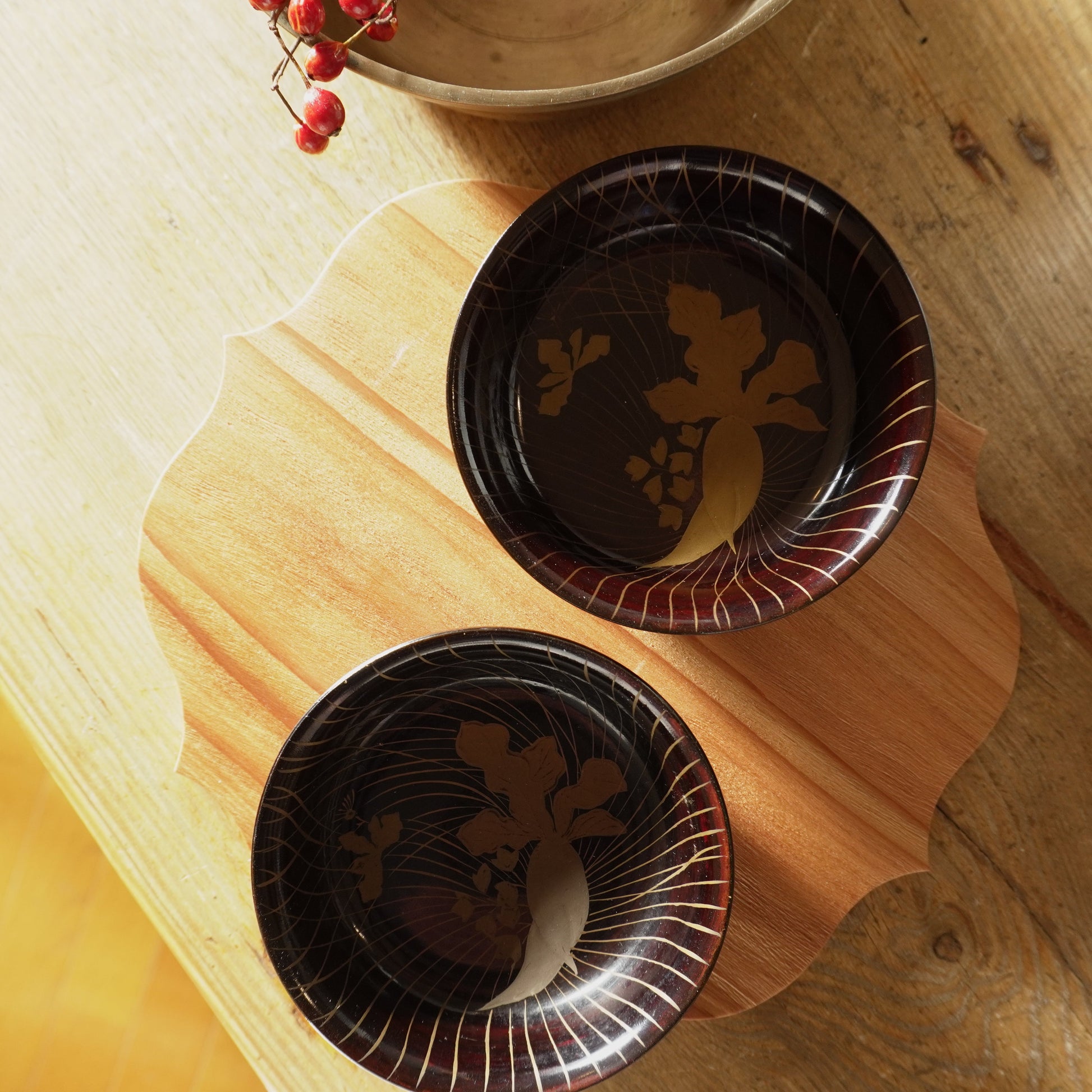 【2枚セット】黒漆器小皿2枚セット - Kotto Shop