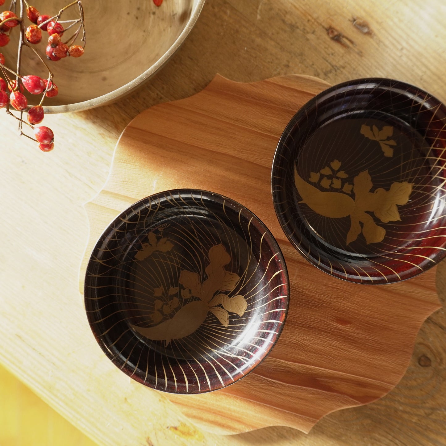 【2枚セット】黒漆器小皿2枚セット - Kotto Shop