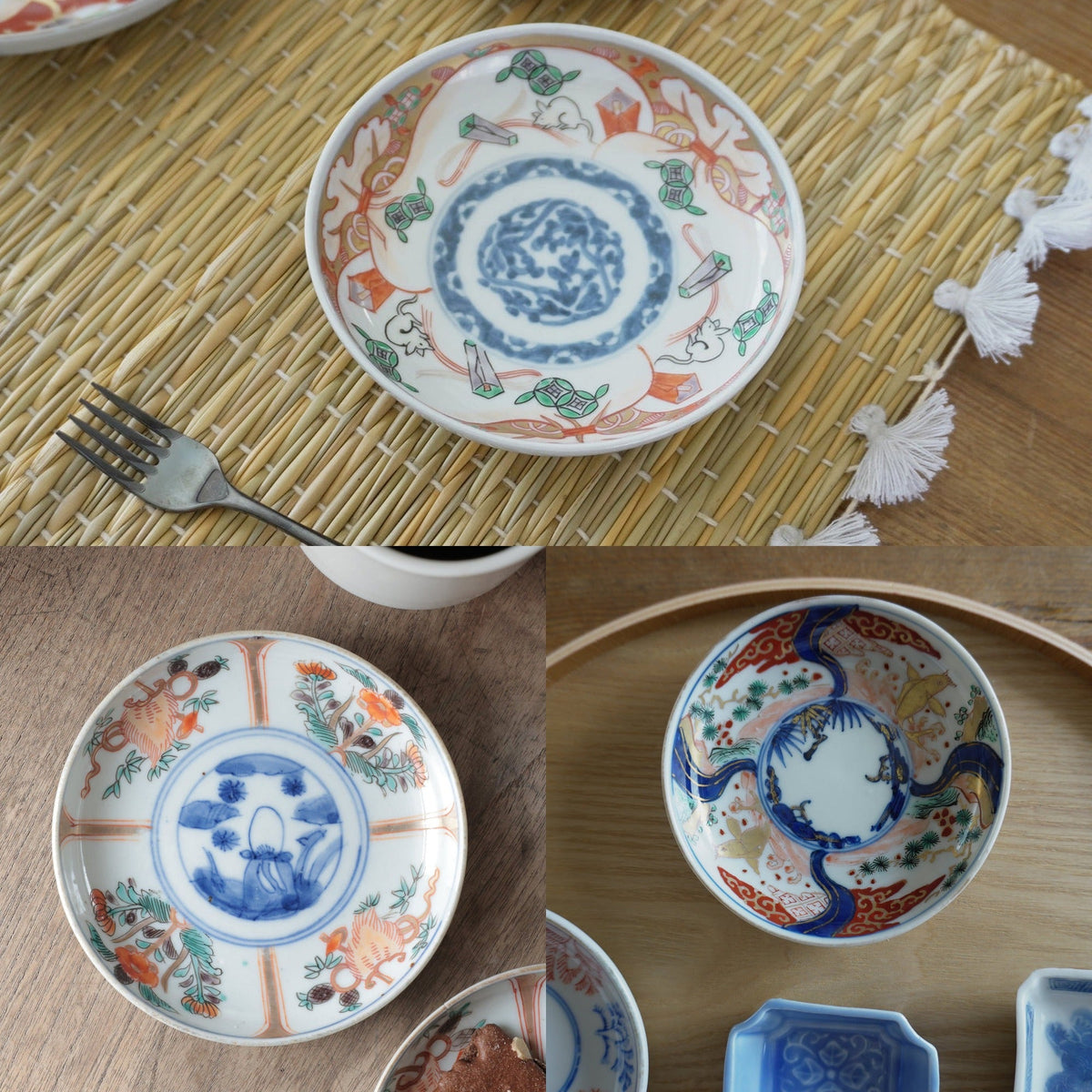 【数量限定】お祝いの金彩と色絵の小皿3枚セット - Kotto Shop