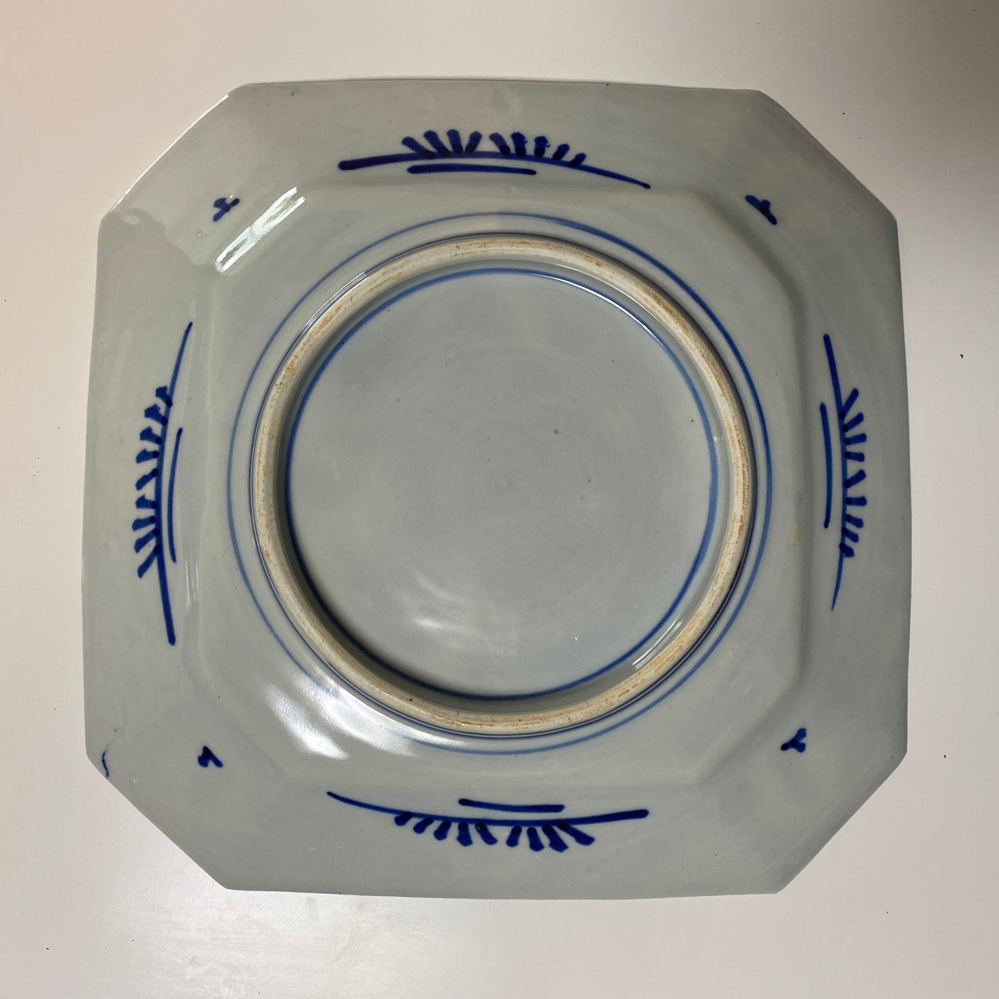 獅子と牡丹咲く角大皿