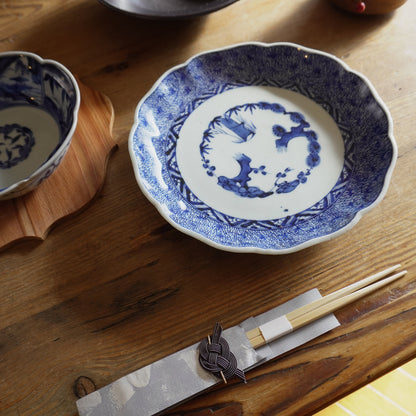 美しい染付微塵唐草紋様7寸 - Kotto Shop