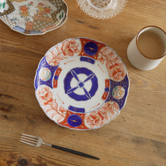 染付と赤絵の可愛い7寸皿 - Kotto Shop