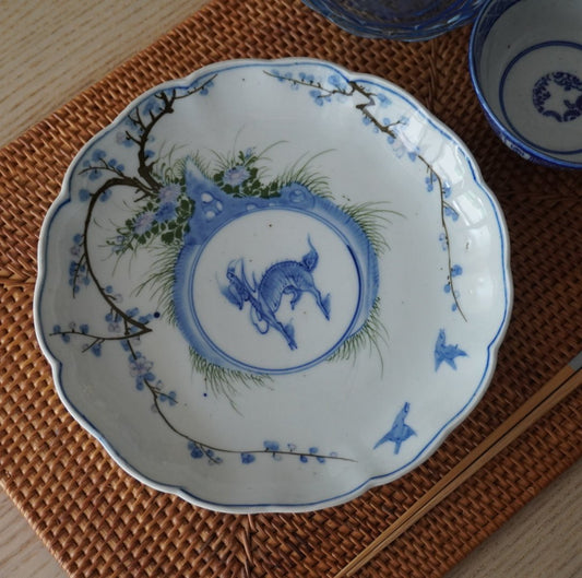 爽やかブルーな麒麟7寸皿 - Kotto Shop