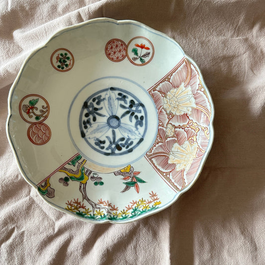 【再販】丸紋と優しい雰囲気のスモーキーピンク7寸皿 - Kotto Shop