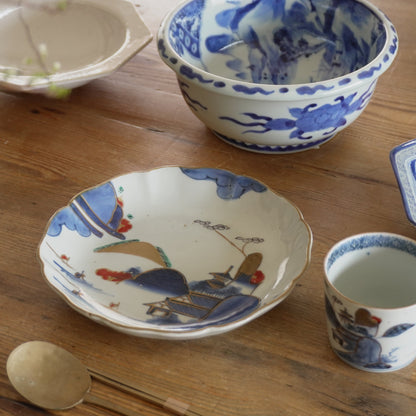 【7寸皿】静かな山水と金彩の美しい器 - Kotto Shop