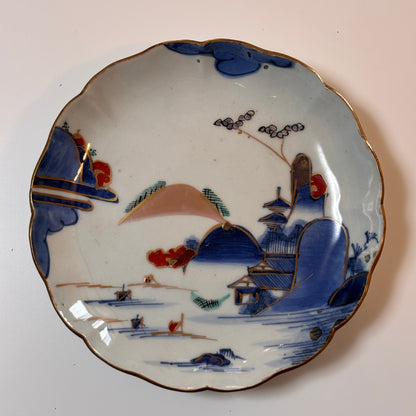 【7寸皿】静かな山水と金彩の美しい器 - Kotto Shop