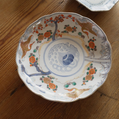 鶴が舞う余白と金彩の美しい7寸皿 - Kotto Shop