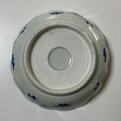 濃いブルーが映える、鶴亀なます皿