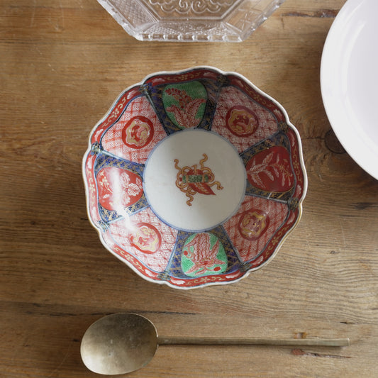 【甘手】洋皿のような雰囲気の色絵なます皿