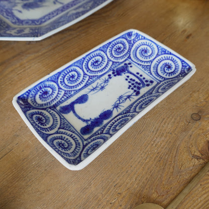 蛸唐草の染付長皿