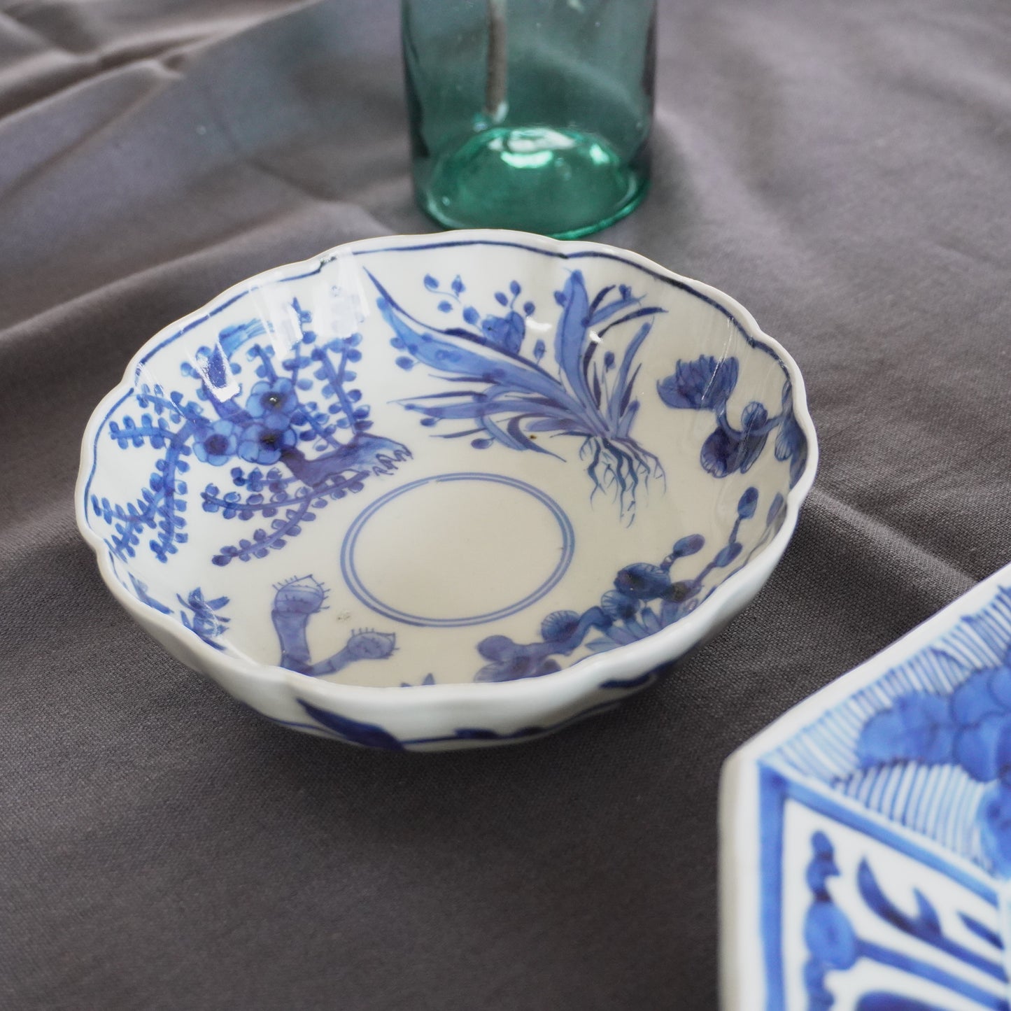 柔らかな染付けなます皿