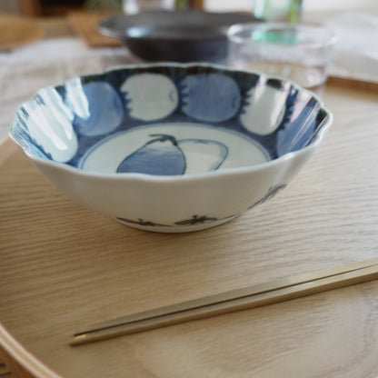 可愛らしい染付茄子なます皿