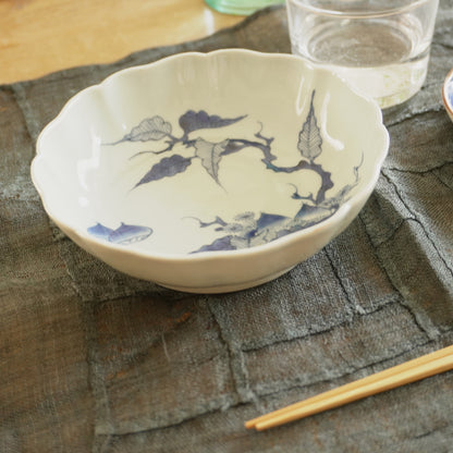 上品な古伊万里染付栗なます皿