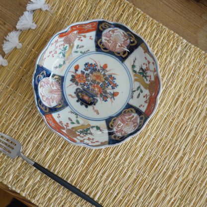花彩る色絵なます皿