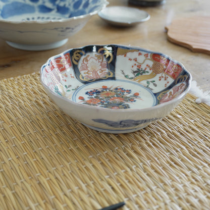 花彩る色絵なます皿