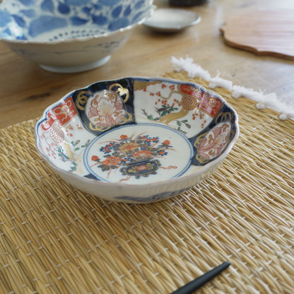 花彩る色絵なます皿