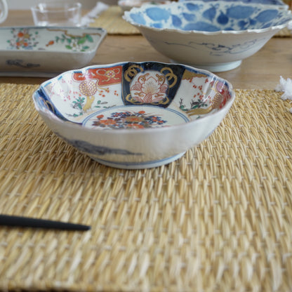 花彩る色絵なます皿