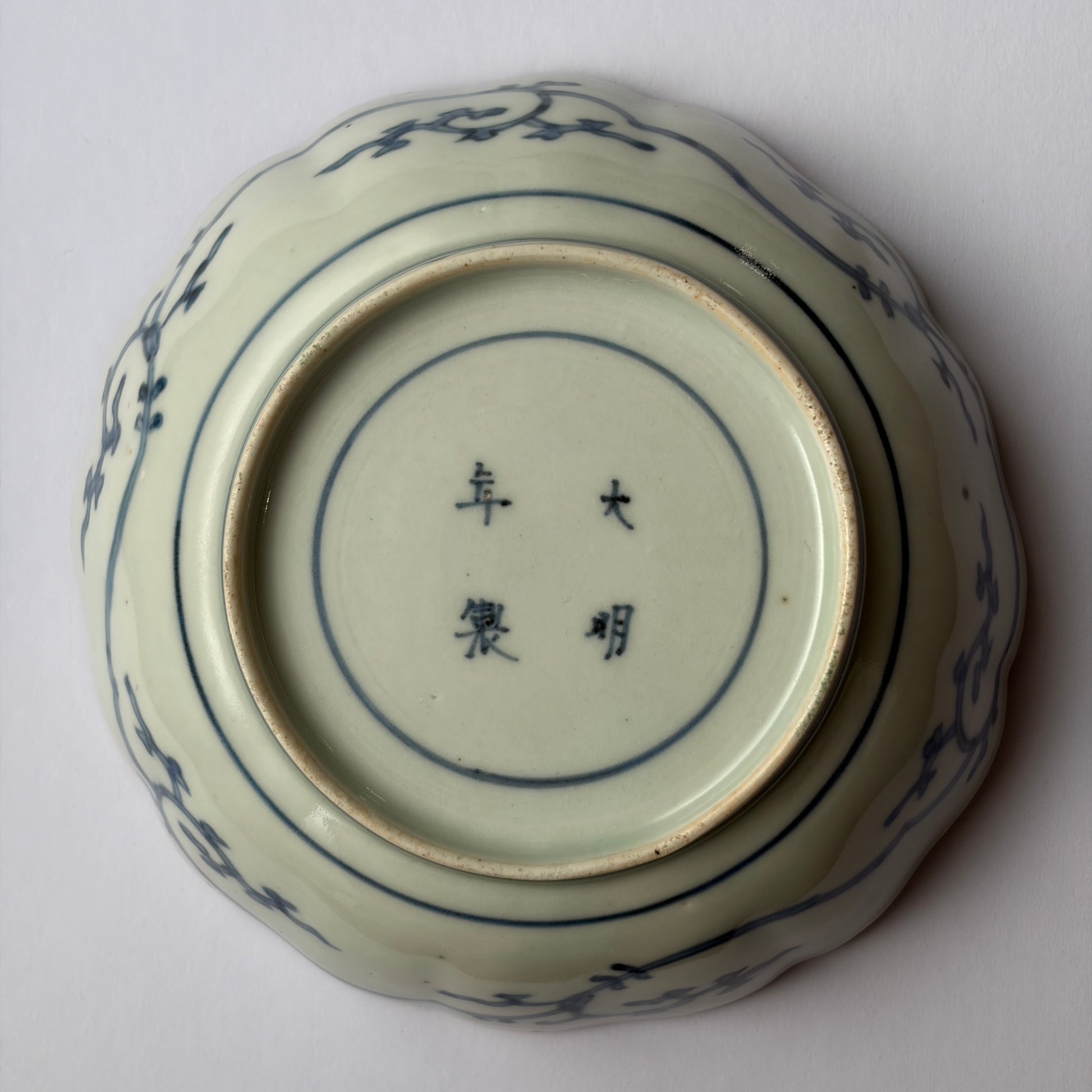 蕪の愛らしい色絵なます皿(裏)